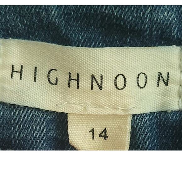 Highnoon Jeans Women's Sz 14 Straight Blue Denim Med-Wash Hi-Rise - Picture 4 of 7